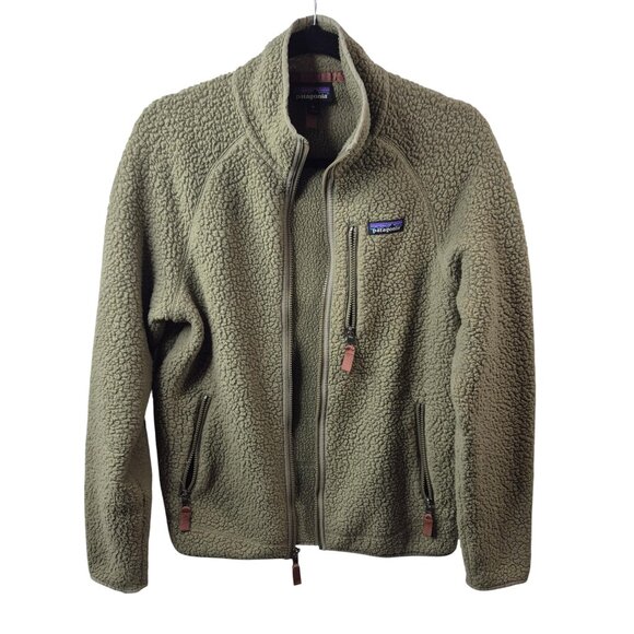 *SOLD* Patagonia Mens Retro Pile Fleece Jacket Size M Full Zip Green Outdoor - Picture 3 of 10